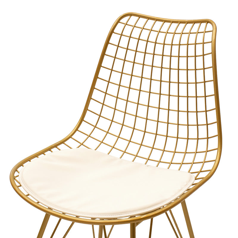 Taj pakoworld metal chair golden with white PVC cushion