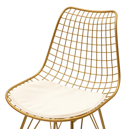 Taj pakoworld metal chair golden with white PVC cushion