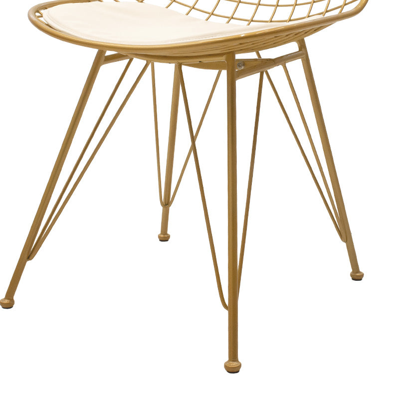 Taj pakoworld metal chair golden with white PVC cushion