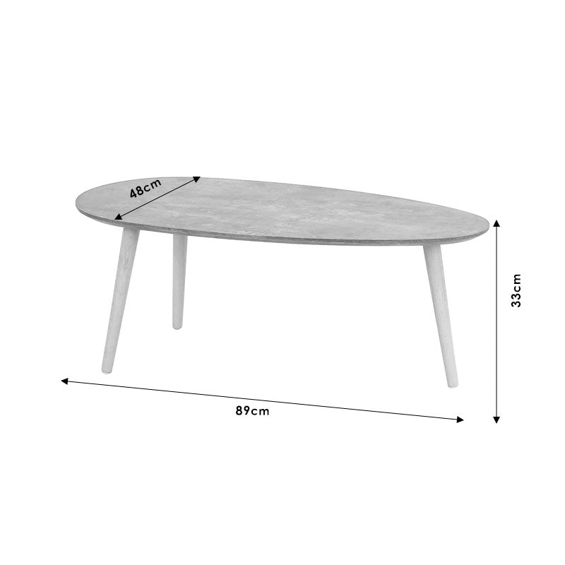 Coffee table HAMILTON pakoworld grey cement-natural 89x48x33cm