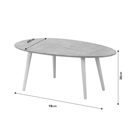 Coffee table HAMILTON pakoworld grey cement-natural  98x60x38cm