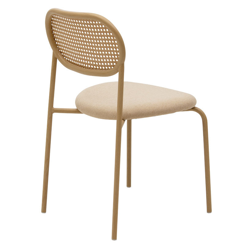 James chair pakoworld pe rattan fabric beige-metal natural