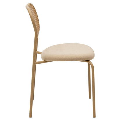 Stackable chair James pe rattan fabric beige-metal natural