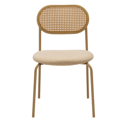 Stackable chair James pe rattan fabric beige-metal natural