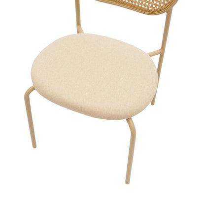 James chair pakoworld pe rattan fabric beige-metal natural