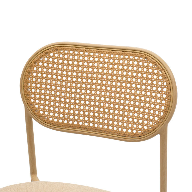 Stackable chair James pe rattan fabric beige-metal natural