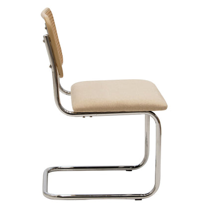 Chair Lusy pakoworld pe fabric beige-chrome base