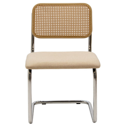 Chair Lusy pakoworld pe fabric beige-chrome base