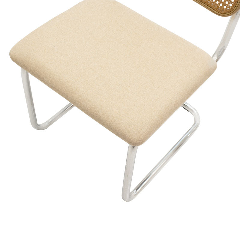 Chair Lusy pakoworld pe fabric beige-chrome base