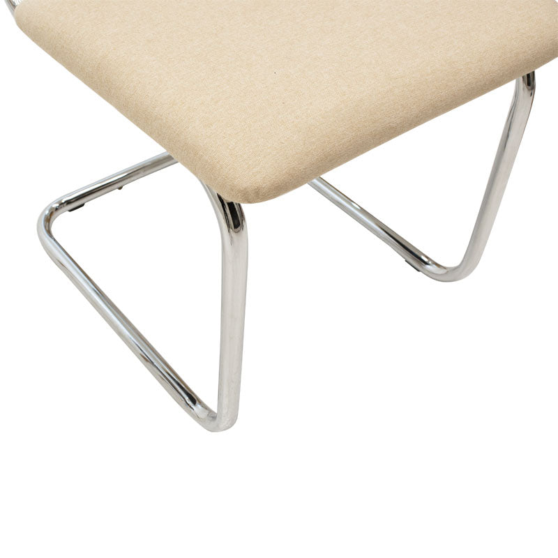 Chair Lusy pakoworld pe fabric beige-chrome base