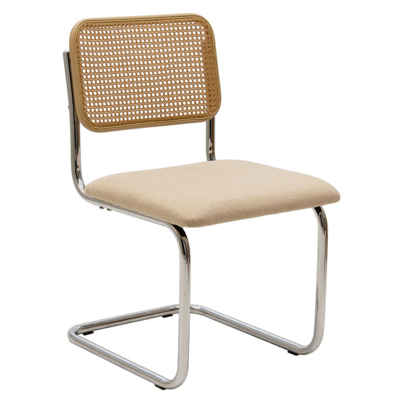 Chair Lusy pakoworld pe fabric beige-chrome base