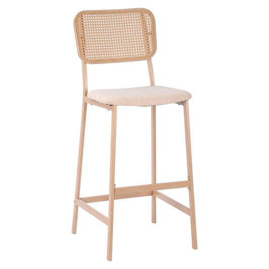 Bar stool Cecilia pakoworld metal natural-fabric beige