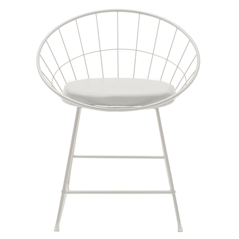 Seth pakoworld chair white metal wire with white pvc cushion