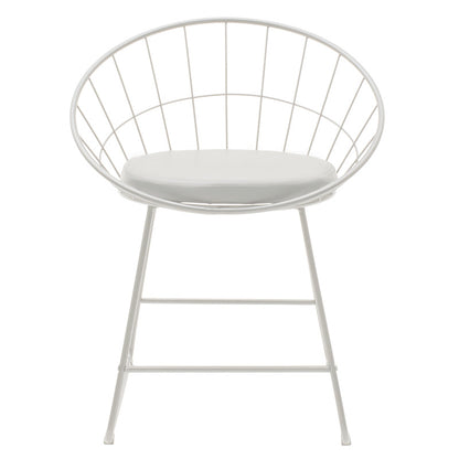 Seth pakoworld chair white metal wire with white pvc cushion