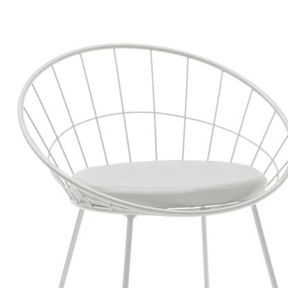 Seth pakoworld chair white metal wire with white pvc cushion