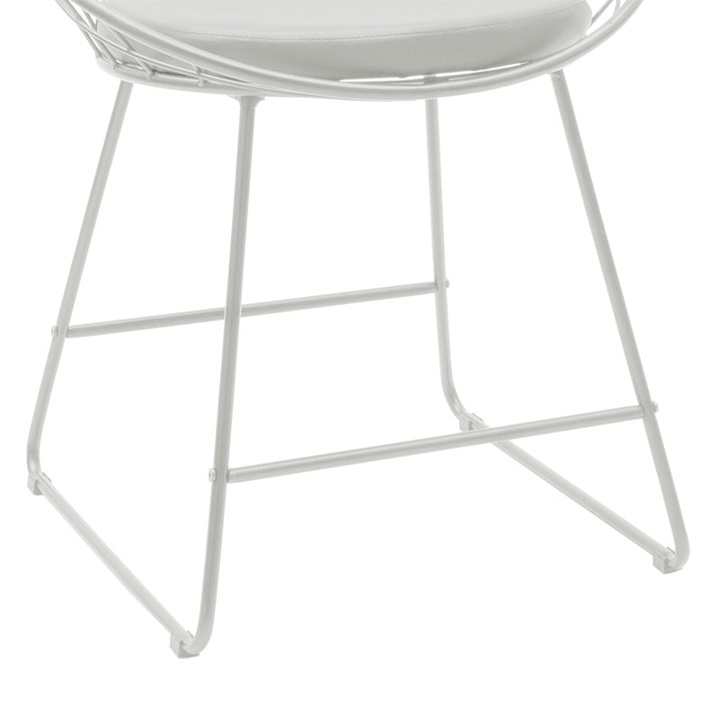 Seth pakoworld chair white metal wire with white pvc cushion