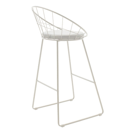 Seth pakoworld bar stool white metal wire with white pvc cushion