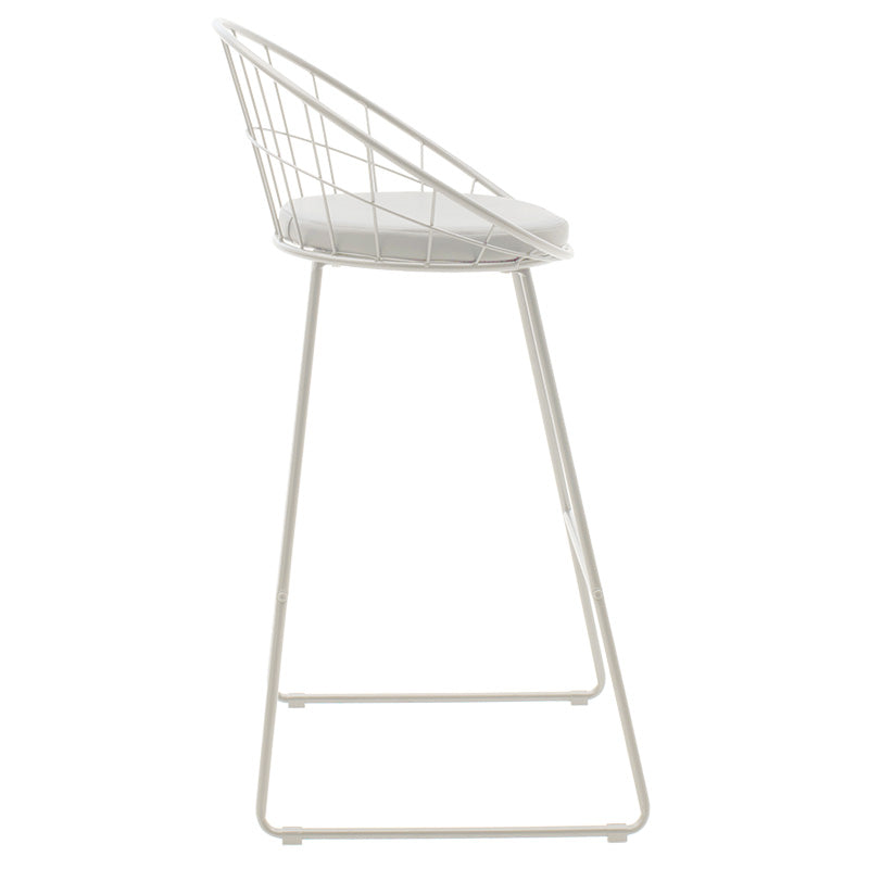 Seth pakoworld bar stool white metal wire with white pvc cushion