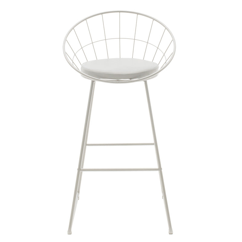 Seth pakoworld bar stool white metal wire with white pvc cushion