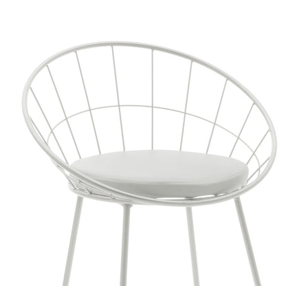 Seth pakoworld bar stool white metal wire with white pvc cushion