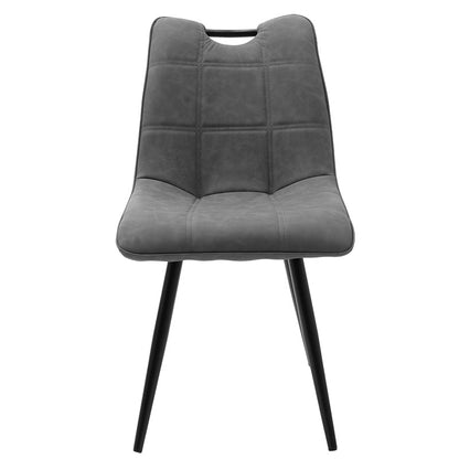 Chair Nely pakoworld metal black pu dark grey antique