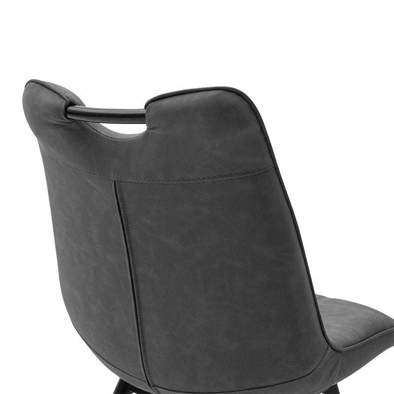 Chair Nely pakoworld metal black pu dark grey antique