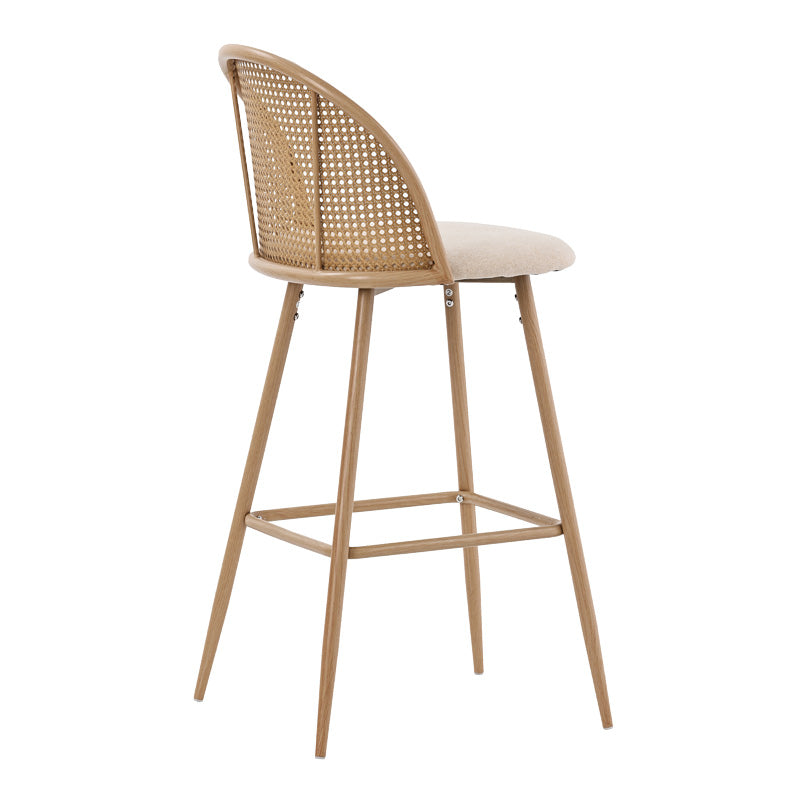 Bar stool Kace pakoworld pe rattan natural-fabric natural-metal natural 43x55x102cm