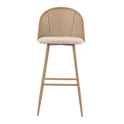 Bar stool Kace pakoworld pe rattan natural-fabric natural-metal natural 43x55x102cm