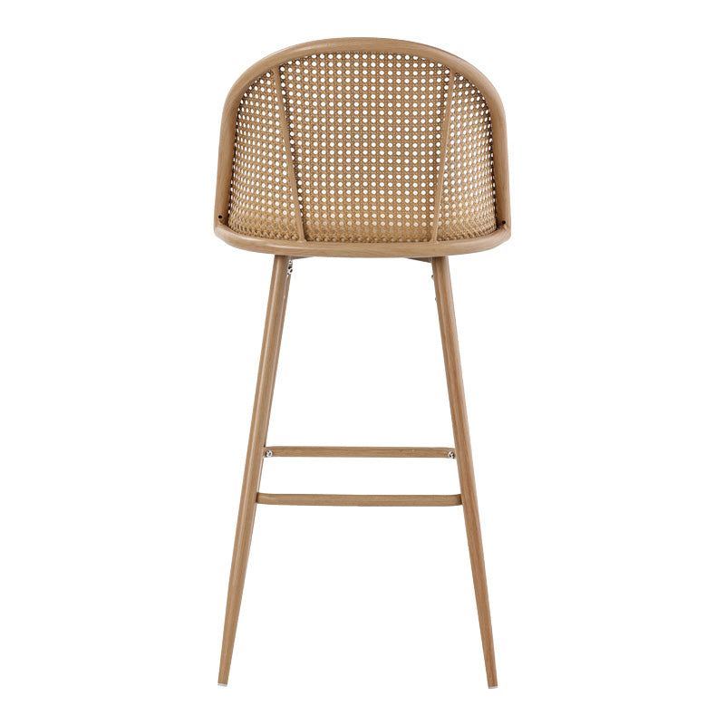 Bar stool Kace pakoworld pe rattan natural-fabric natural-metal natural 43x55x102cm