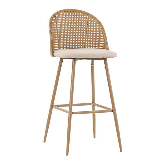 Bar stool Kace pe rattan natural-fabric natural-metal natural 43x55x102cm
