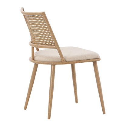 Giulia chair pakoworld pe rattan fabric beige-metal natural 49x52x80cm