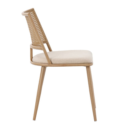 Giulia chair pakoworld pe rattan fabric beige-metal natural 49x52x80cm