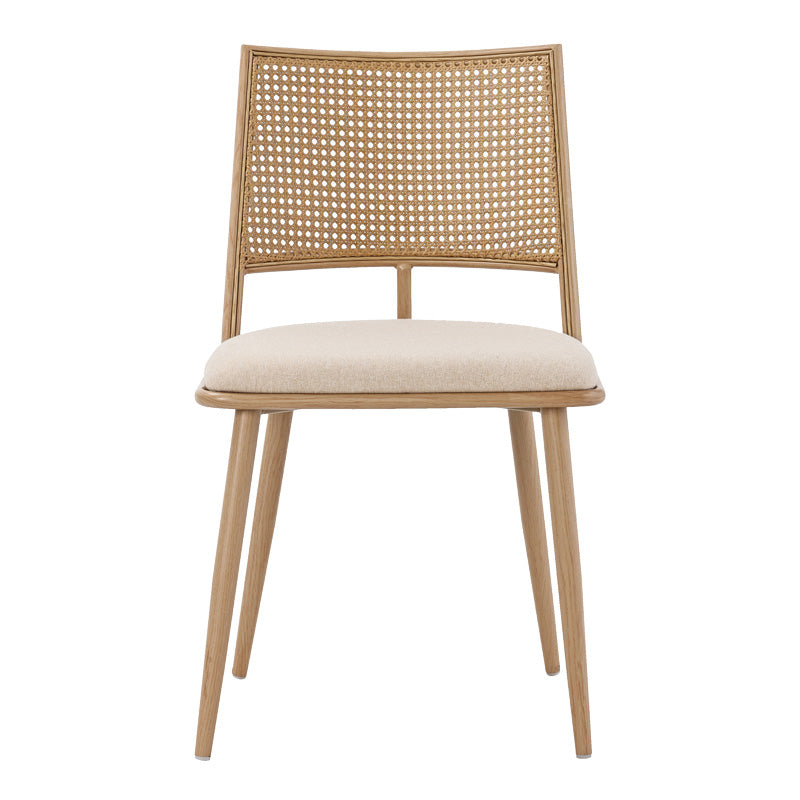 Giulia chair pakoworld pe rattan fabric beige-metal natural 49x52x80cm