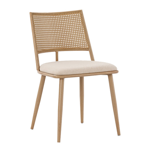 Giulia chair pakoworld pe rattan fabric beige-metal natural 49x52x80cm