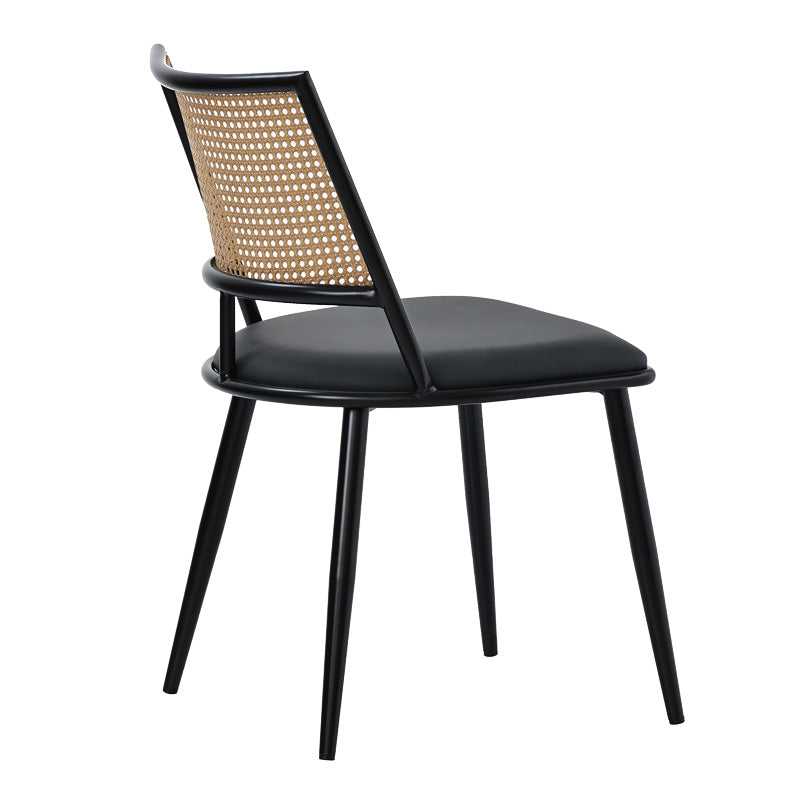 Giulia chair pakoworld pe rattan beige-pu black grey-metal black 49x52x80cm