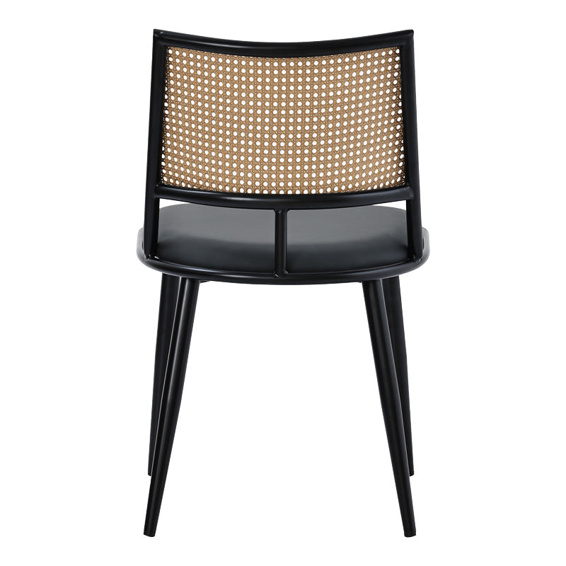 Giulia chair pakoworld pe rattan beige-pu black grey-metal black 49x52x80cm