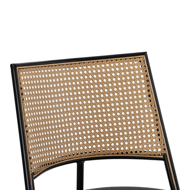 Giulia chair pakoworld pe rattan beige-pu black grey-metal black 49x52x80cm