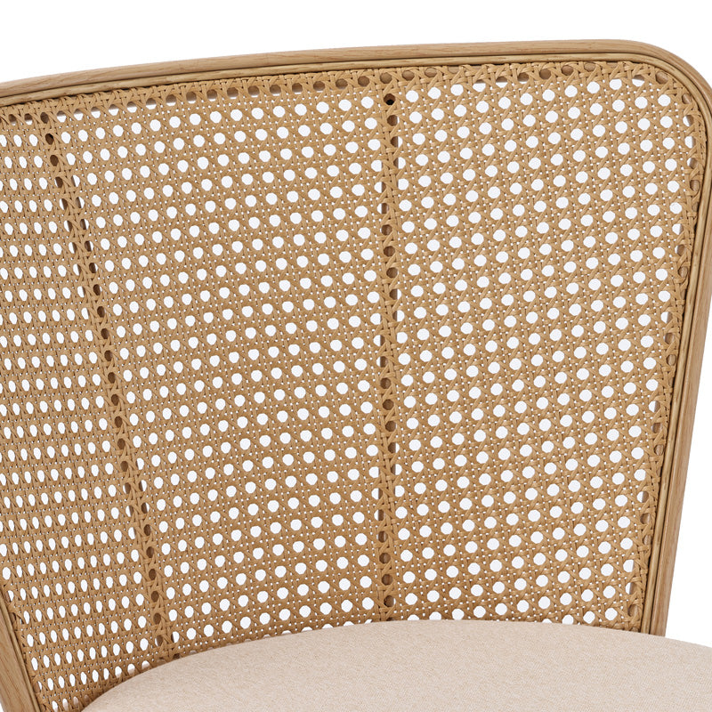 Daniele chair pakoworld pe rattan beige-fabric beige-metal natural 46.5x57.5x77.5cm