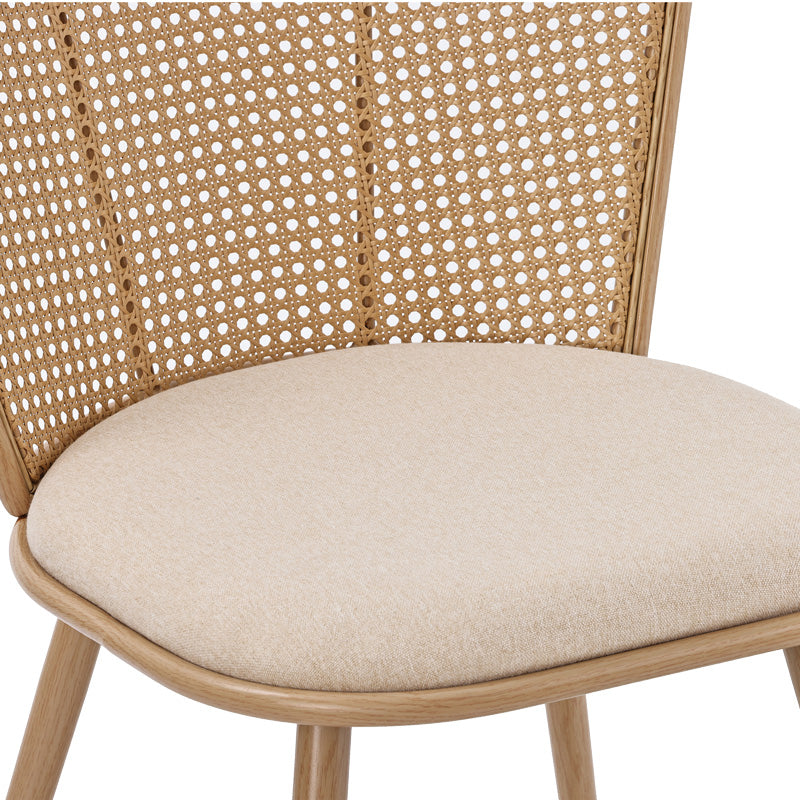 Daniele chair pakoworld pe rattan beige-fabric beige-metal natural 46.5x57.5x77.5cm