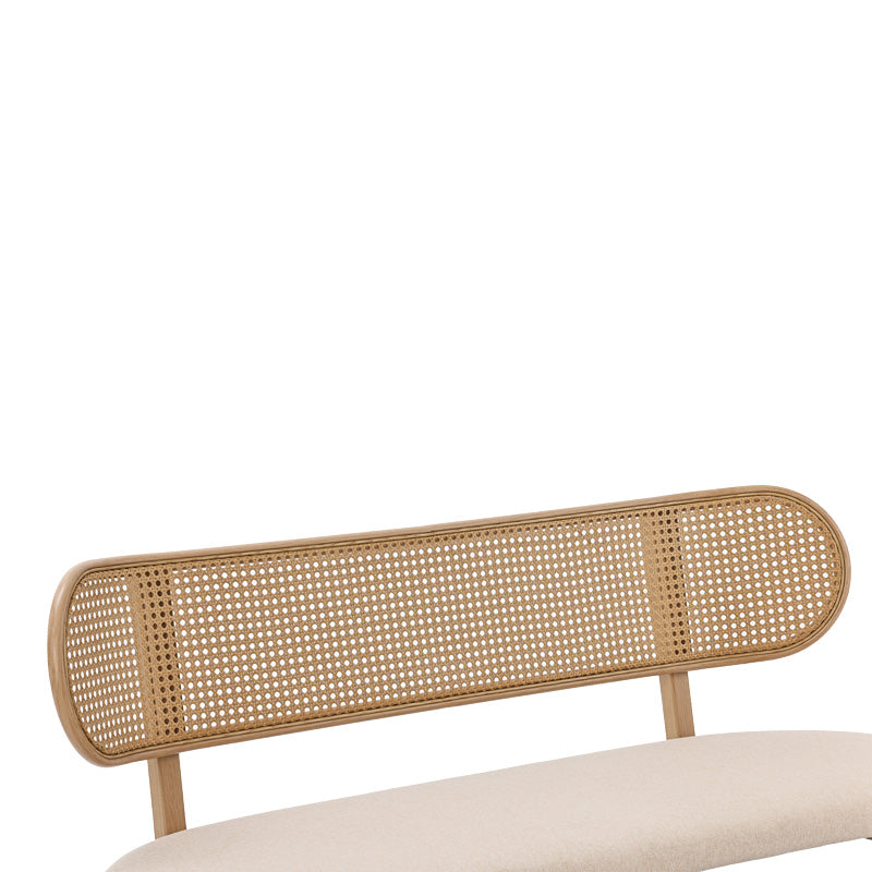 2 seater sofa Enrico chair pakoworld pe rattan beige-fabric beige-metal natural 121x51.5x75cm