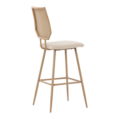 Bar stool Camilla pakoworld pe rattan natural-fabric natural-metal natural 47.5x58x117cm