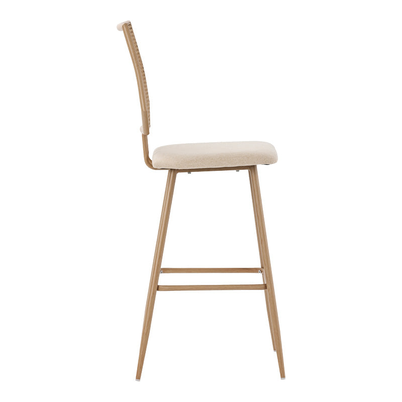 Bar stool Camilla pakoworld pe rattan natural-fabric natural-metal natural 47.5x58x117cm