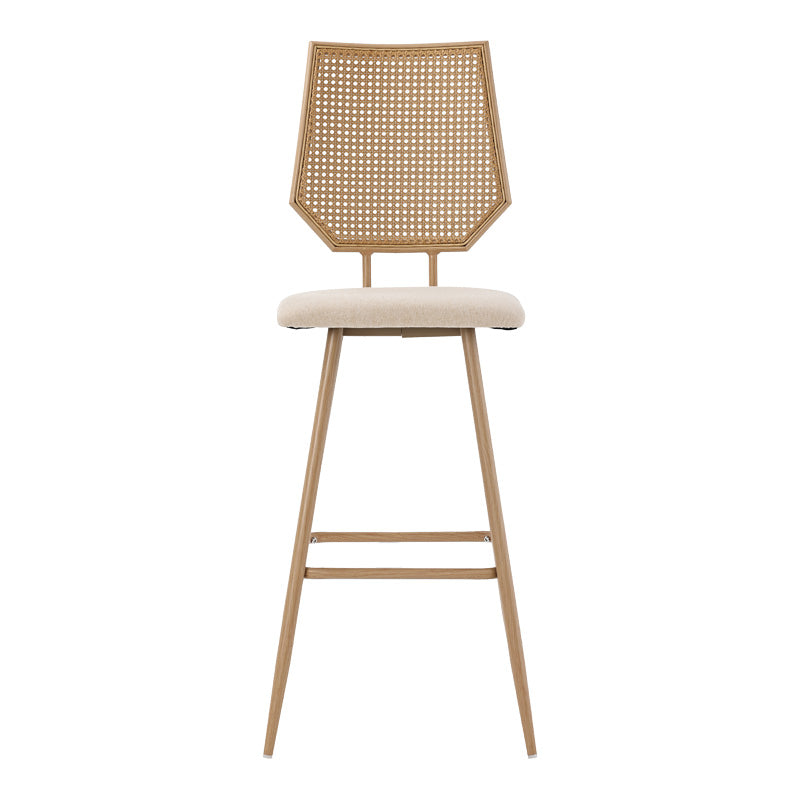 Bar stool Camilla pakoworld pe rattan natural-fabric natural-metal natural 47.5x58x117cm