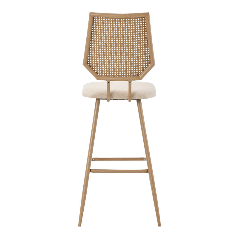 Bar stool Camilla pakoworld pe rattan natural-fabric natural-metal natural 47.5x58x117cm