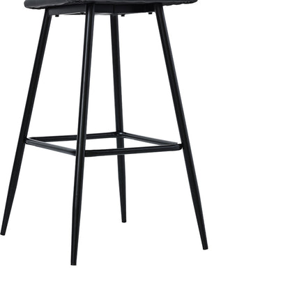 Bar stool Camilla pakoworld pe rattan natural-pu black-metal black 47.5x58x117cm