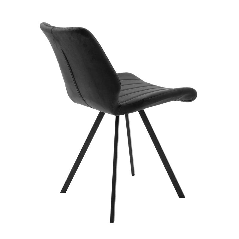 Chair Sabia velvet black-black metal leg 46x55x80cm