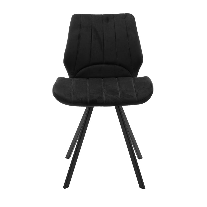 Chair Sabia pakoworld velvet black-black metal leg 46x55x80cm