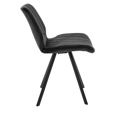 Chair Sabia pakoworld velvet black-black metal leg 46x55x80cm