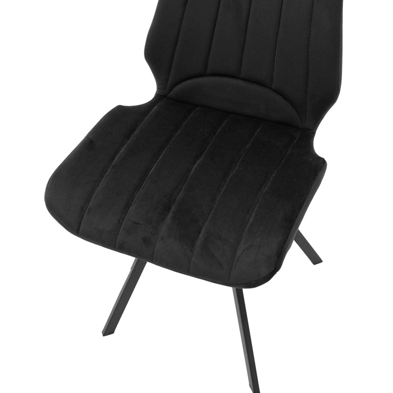 Chair Sabia pakoworld velvet black-black metal leg 46x55x80cm