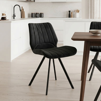 Chair Sabia velvet black-black metal leg 46x55x80cm